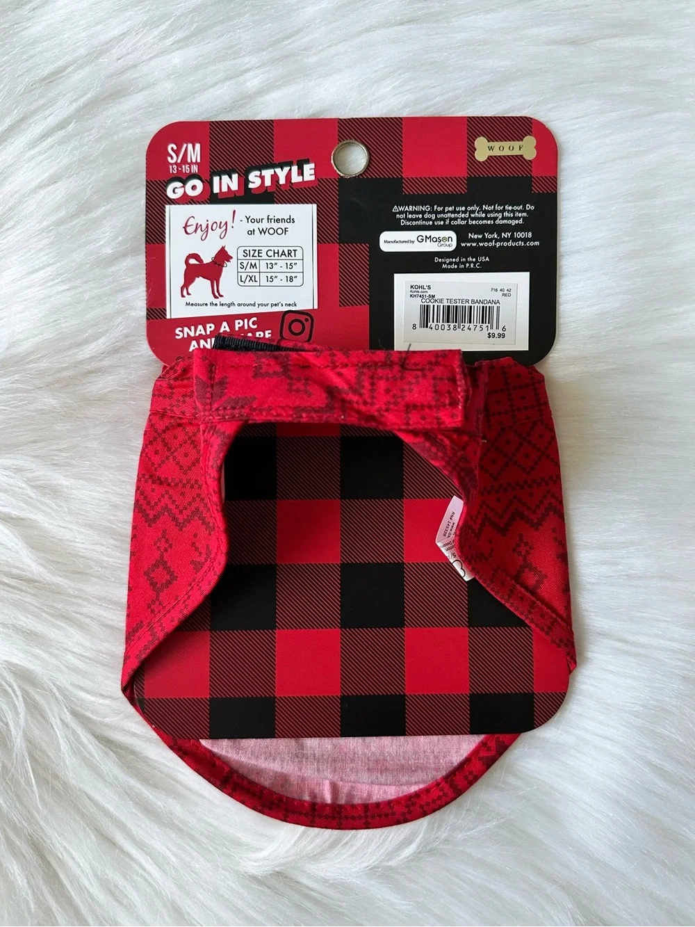 Go In Style Red Pet Christmas/ Holiday Bandana S/M